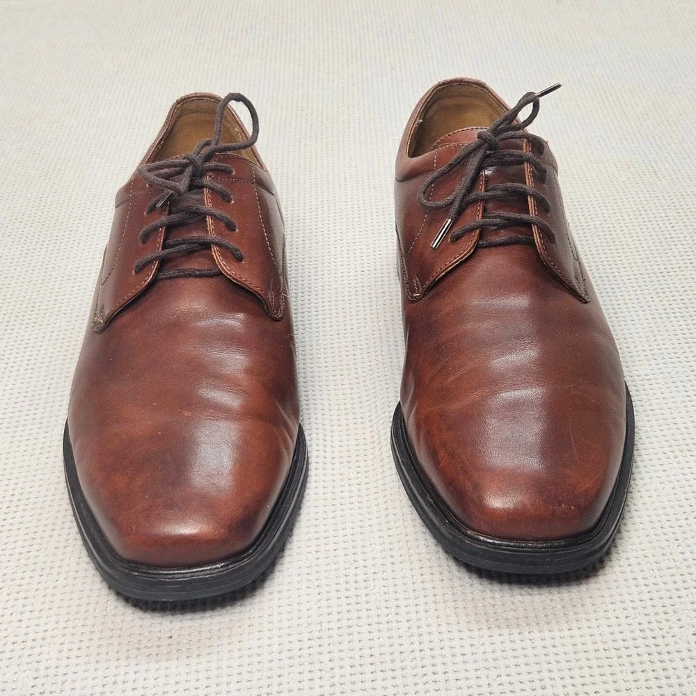 Florsheim Comfortech DM2‎ Brown Leather Derby Dress Shoes Mens 12 D 18292-03